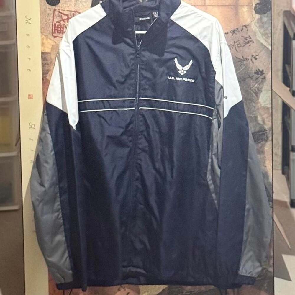 Reebok U.S. Air Force Windbreaker Jacket Navy Blue XL